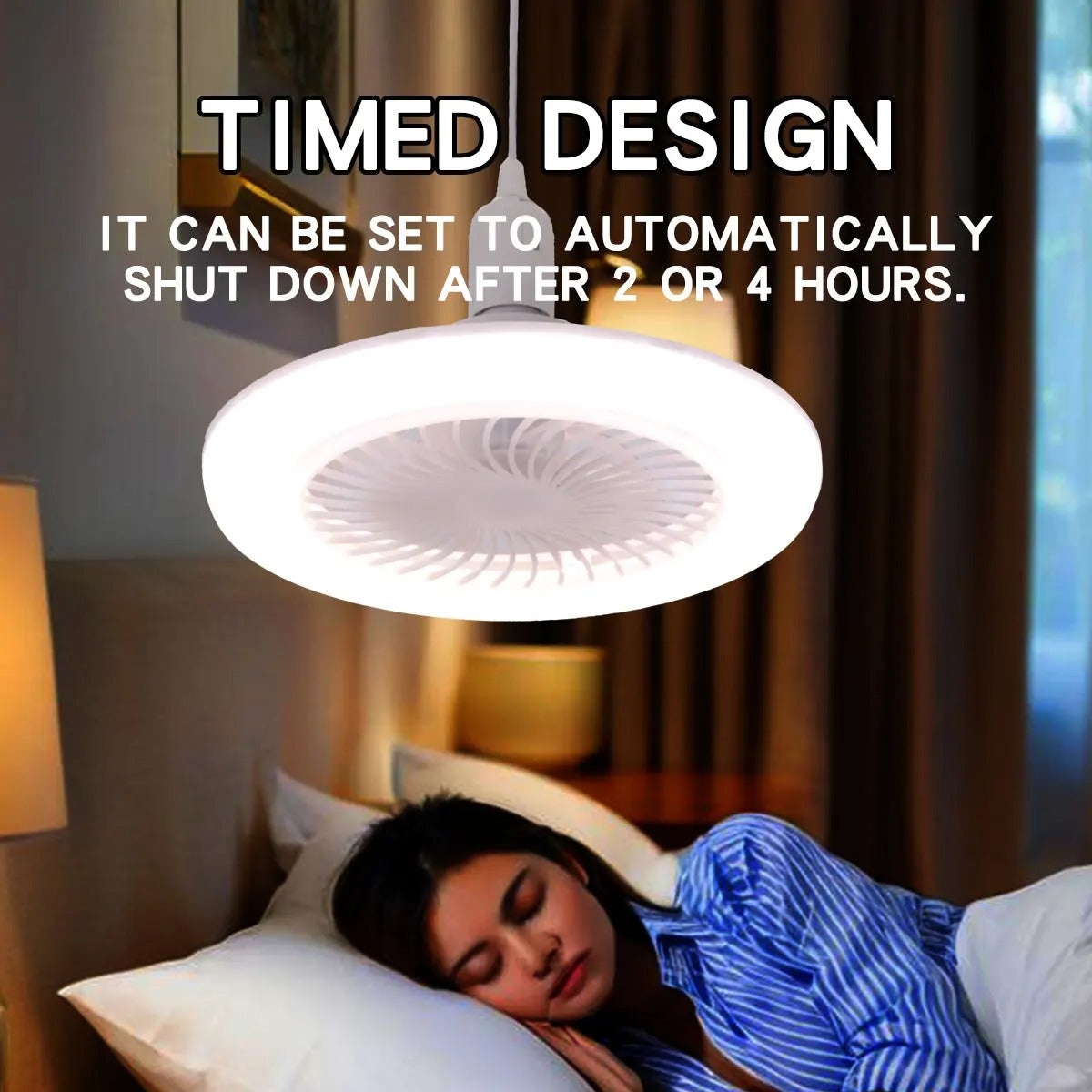 LED Ceiling Fan Light E27 With Remote Control Dimming 3-speed Ddjustable Wind