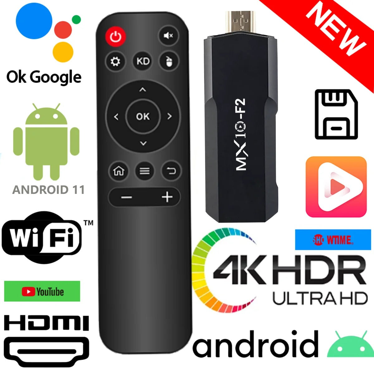 tv sticks 1gb 8gb 1 unit android 2024 stb mx10 F2 tv box