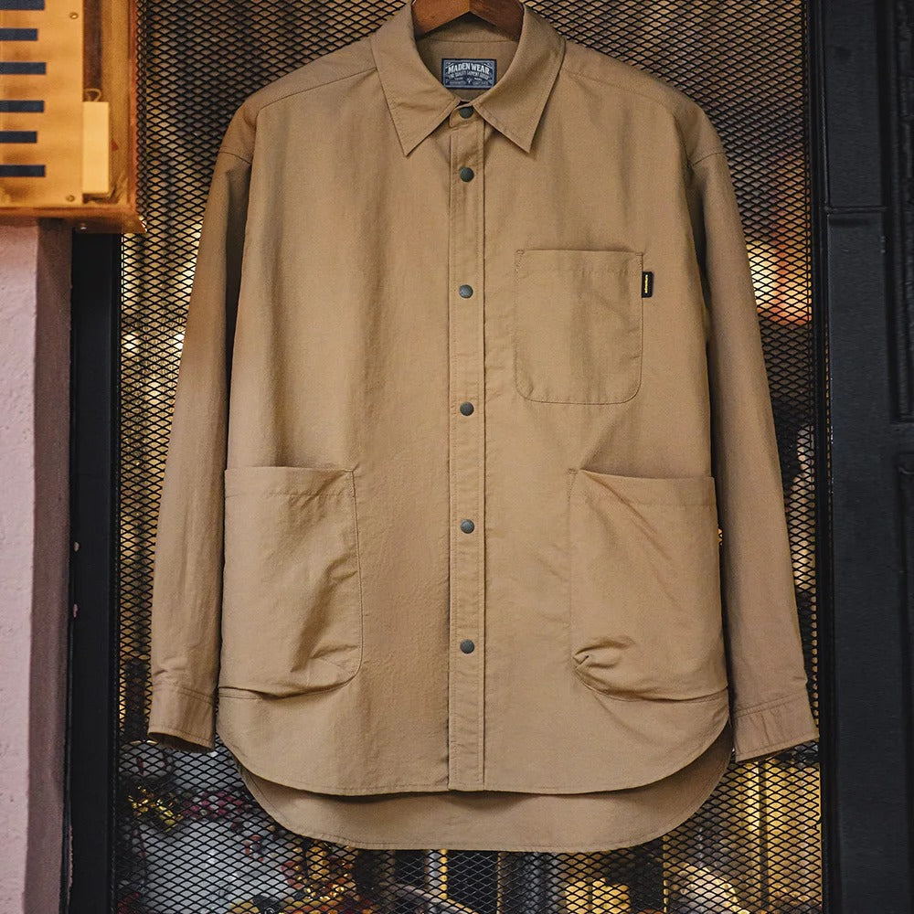 Men's Outdoor Waterproof Shirt Casual Loose Turn-down