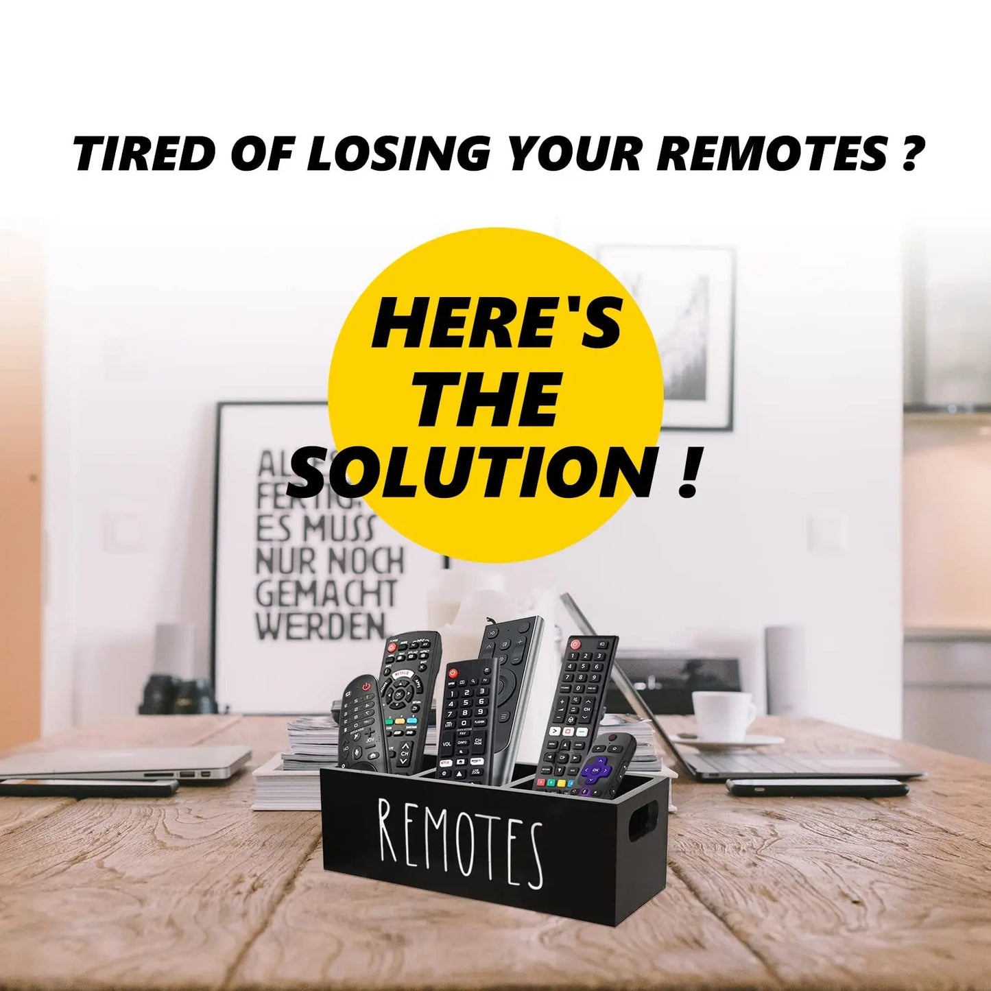 Remote Control Holder Farmhouse Remote Storage Box Wood