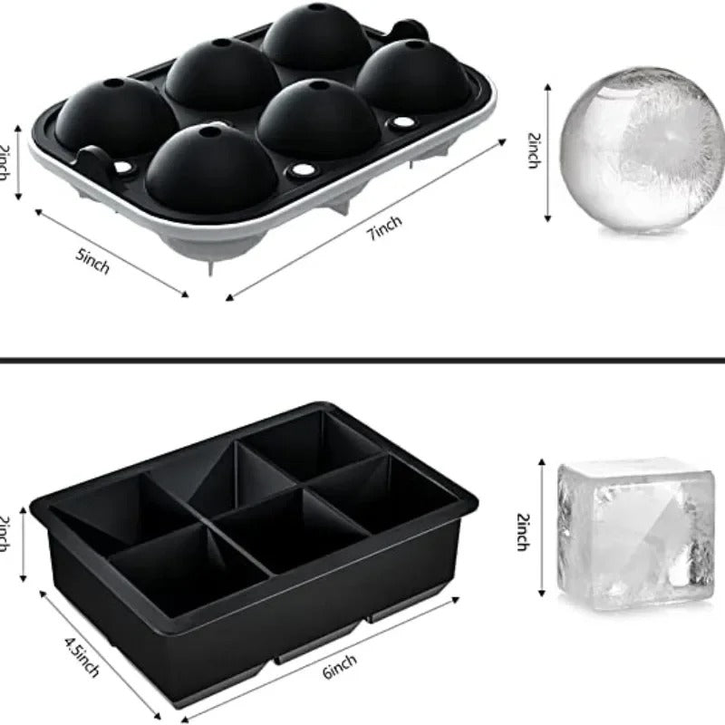 4/6/8/15Grids Silicone Ice Cube Molds Spherical Ice Cube Molds Ice Cream