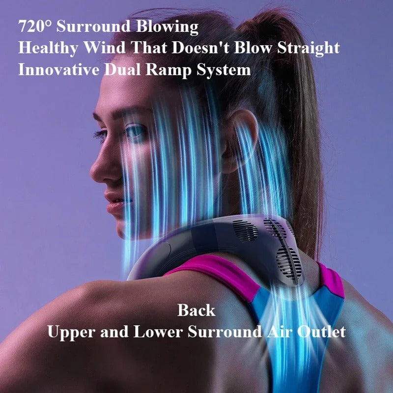 2024 New Neck Air Conditioner Portable Neck Fan Rechargeable Semiconductor Cooling