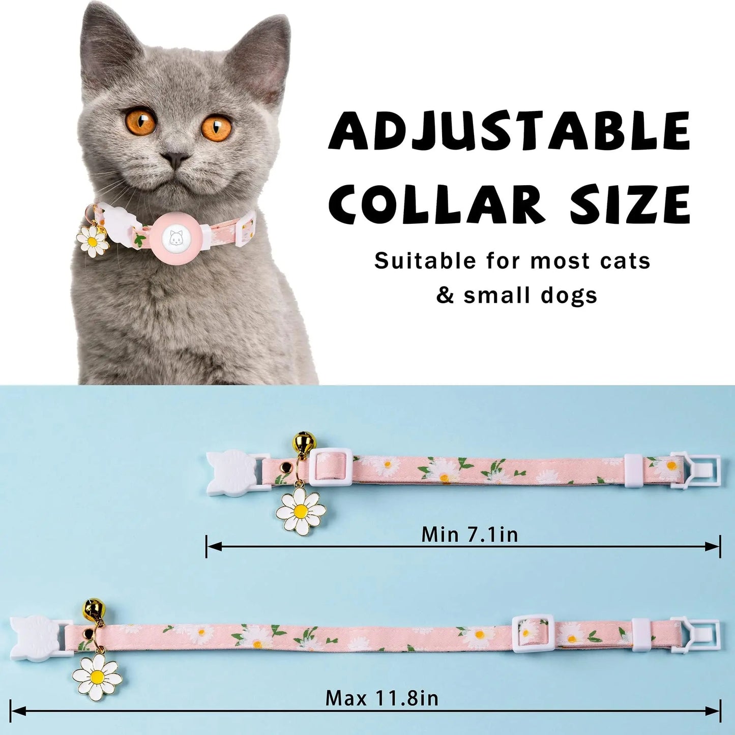 Cat Collar, Kitten Collar Breakaway with Silicone Airbag Holder