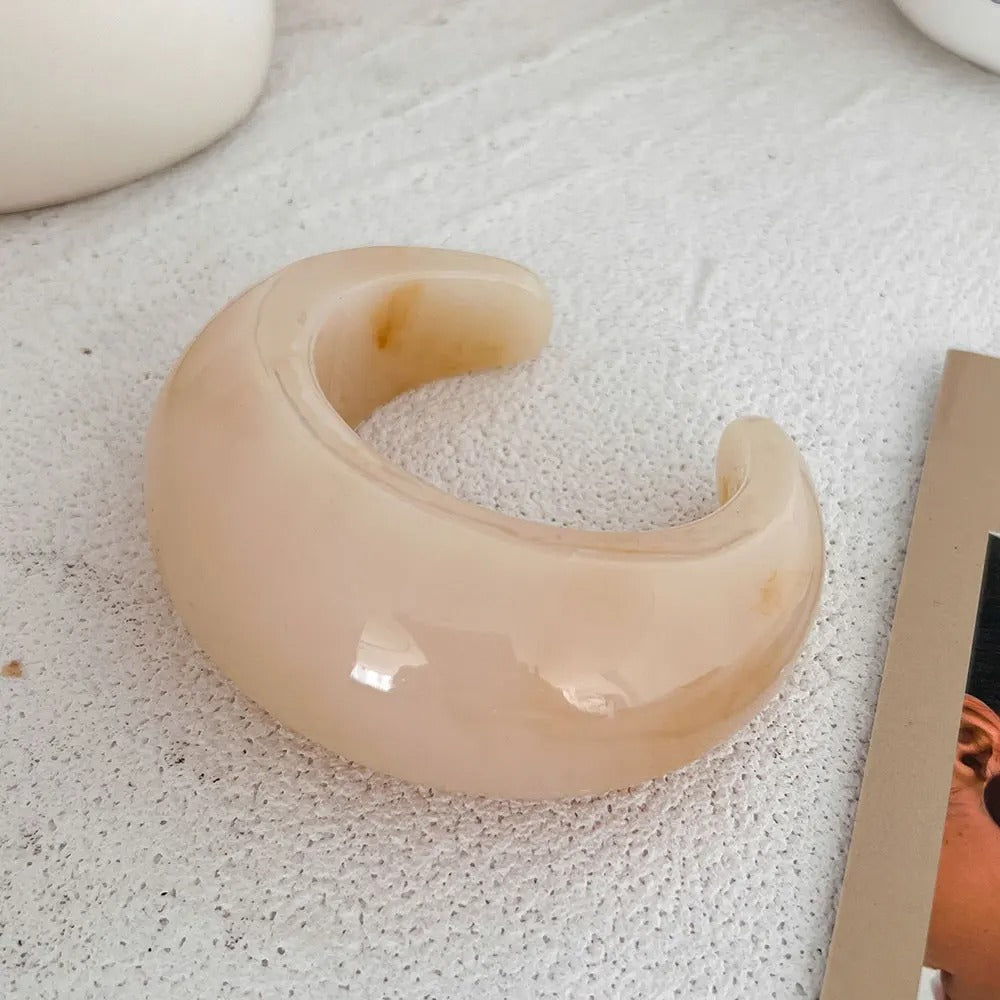 Vintage Punk Beige Khaki Thick Resin Acrylic