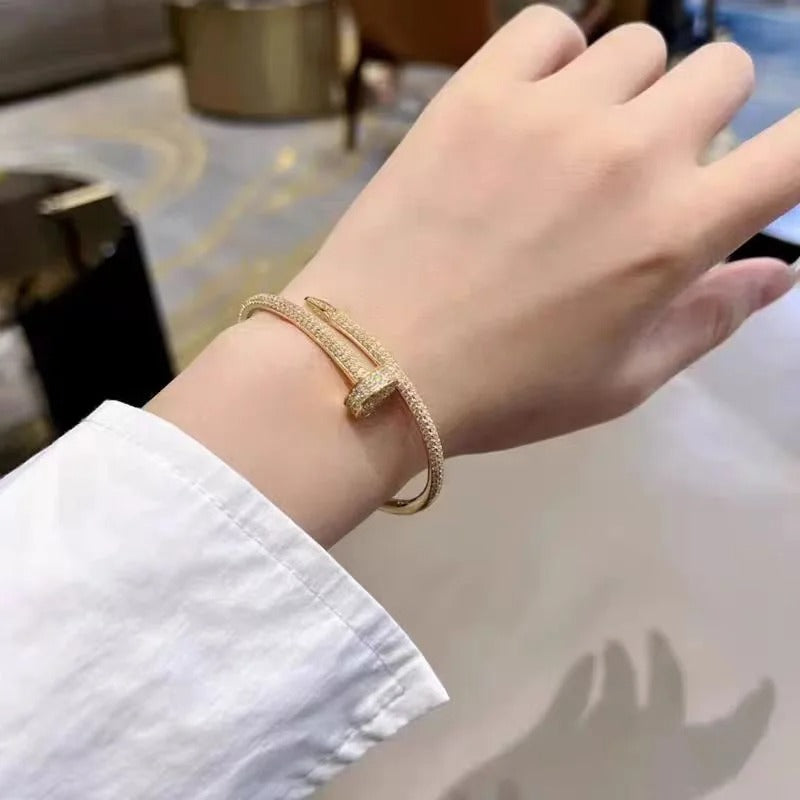 Classic Woman's Nail Shaped Open Bracelet