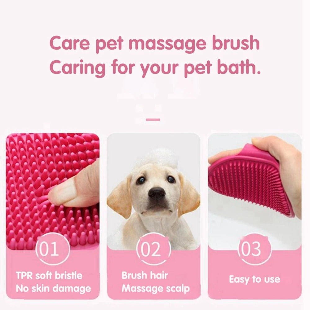 Soft Rubber Dog Brush Grooming Massage Brush Cleaning