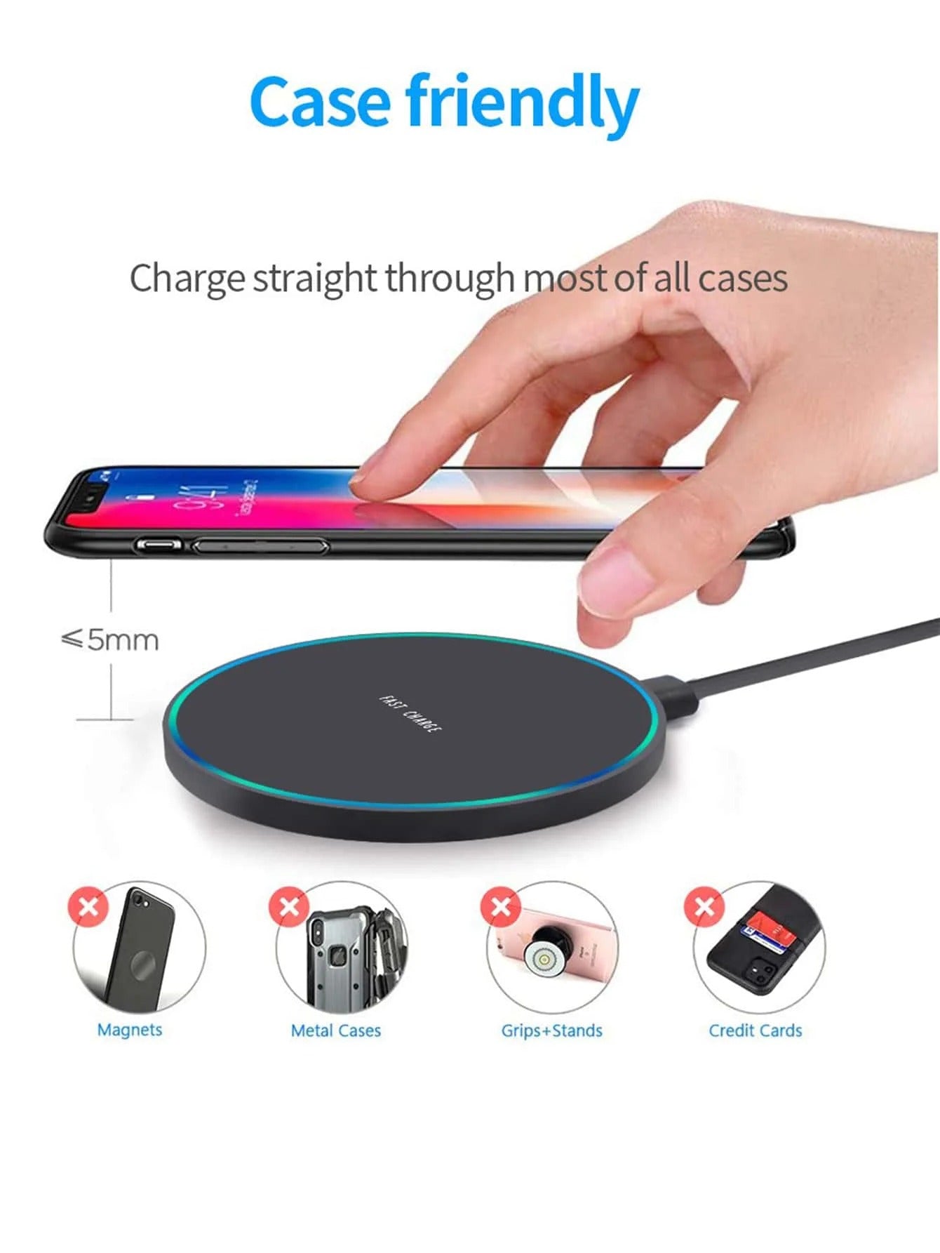 200W Wireless Charger Pad For iPhone  Fast Wireless Charging Station