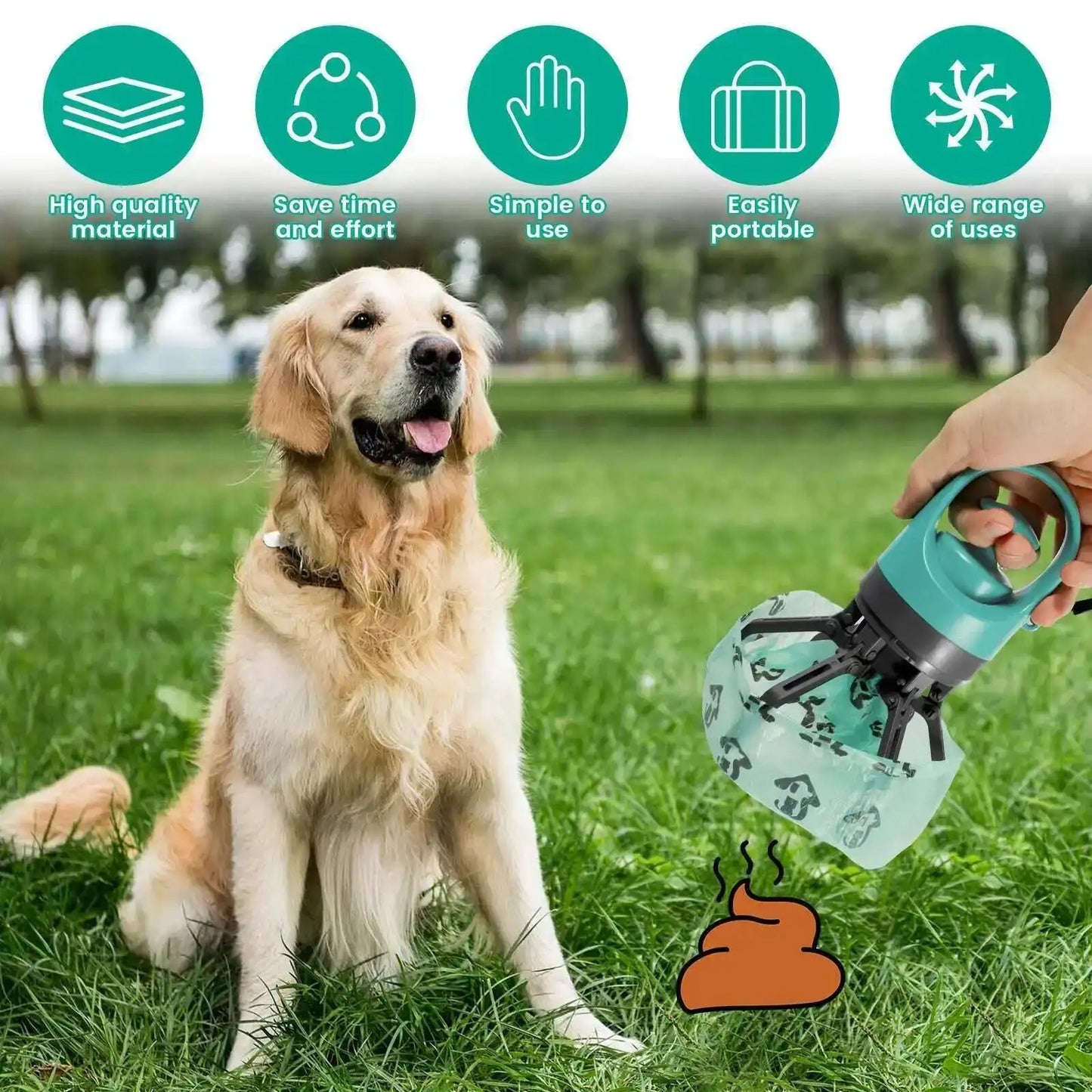 Portable Dog Pooper Scooper Outdoor Pet Waste Pick-up Cleaner