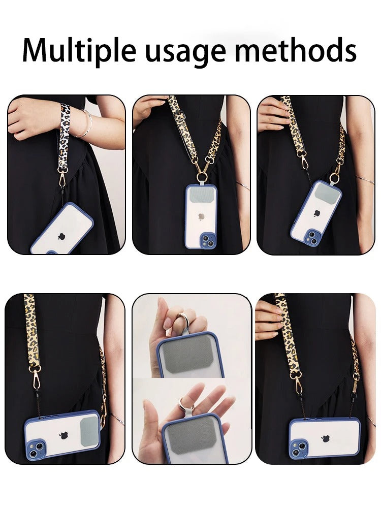Leopard Print Crossbody Cell Phone Lanyard Strap Neck
