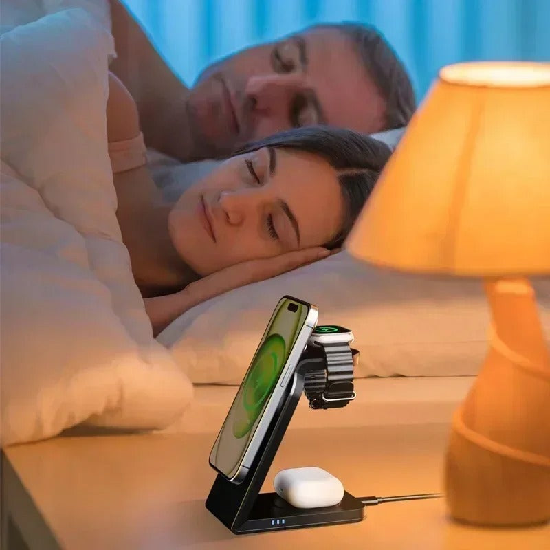3 in 1 Magnetic Wireless Charging Station  Charger Stand for iPhone