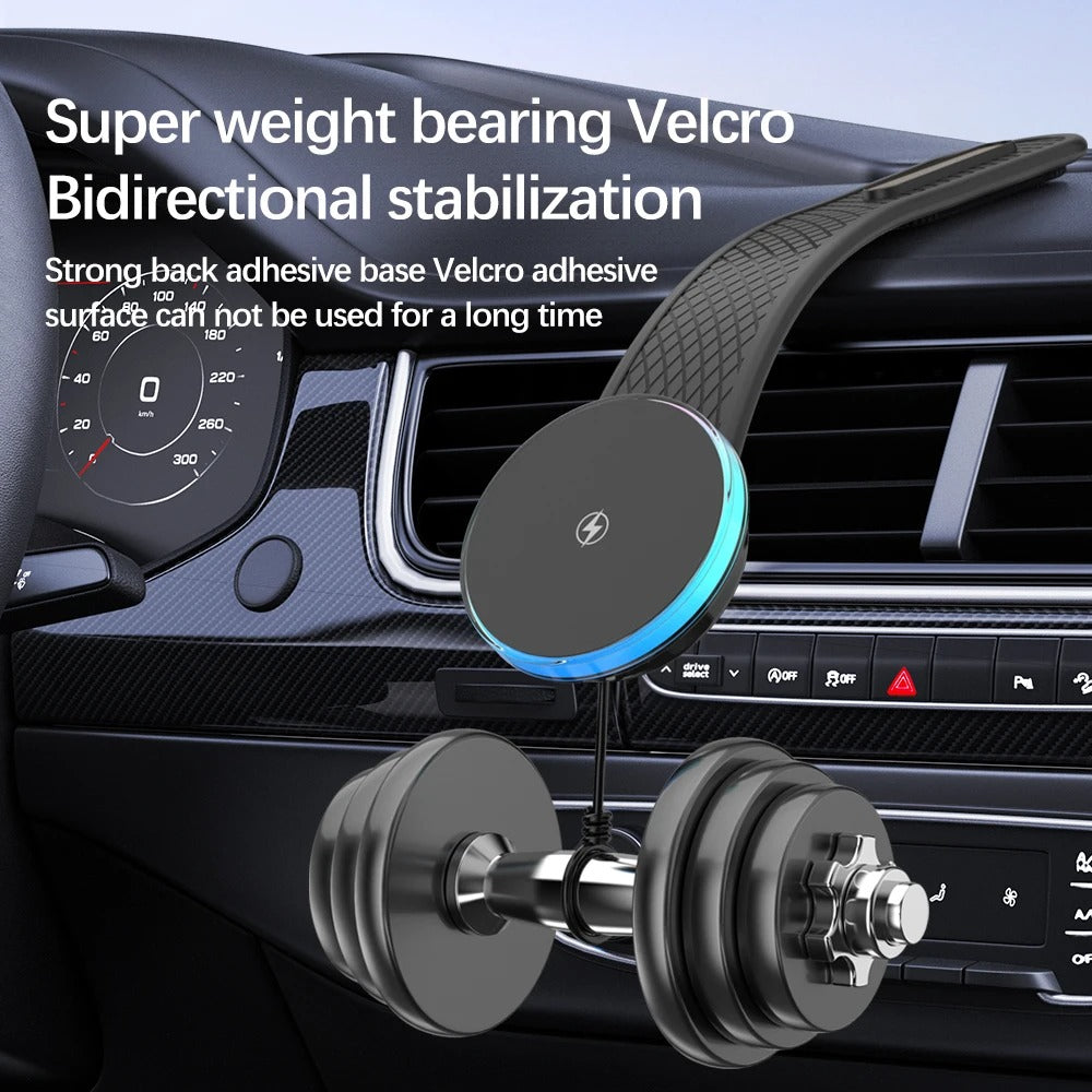 Phone Holder Magnetic Wireless Charger 15W Fast Charging For Car