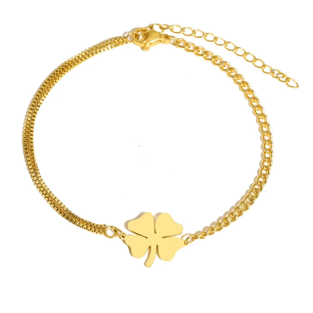Stainless Steel Bracelets Classic Lucky Clovers
