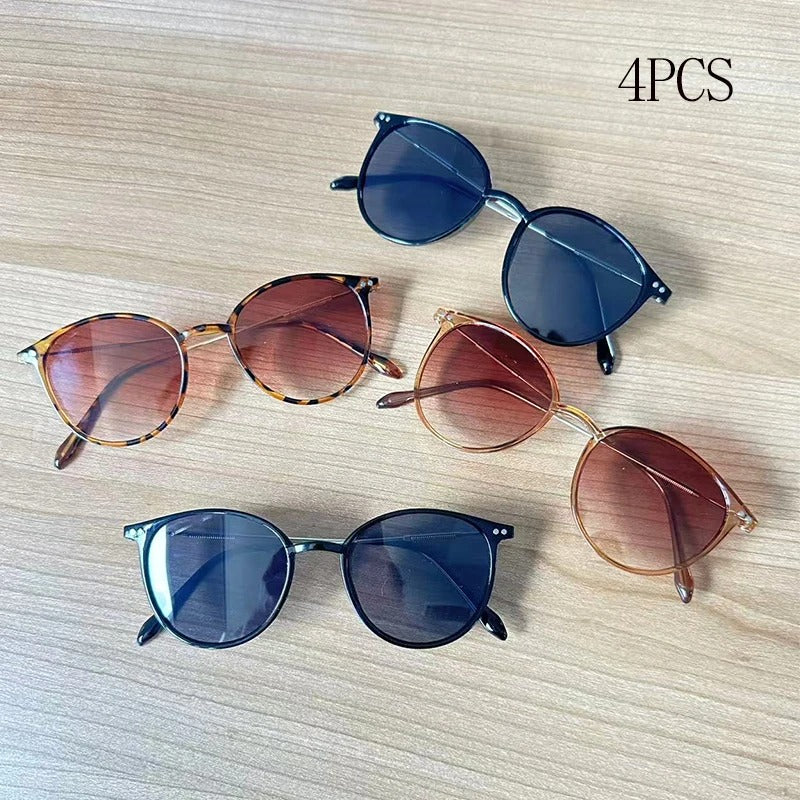 2 Pairs Per Set Small Round Sunglasses Women