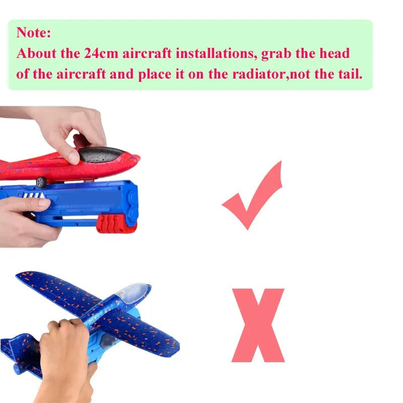 34cm Foam Plane Launcher Outdoor Toy for Boys