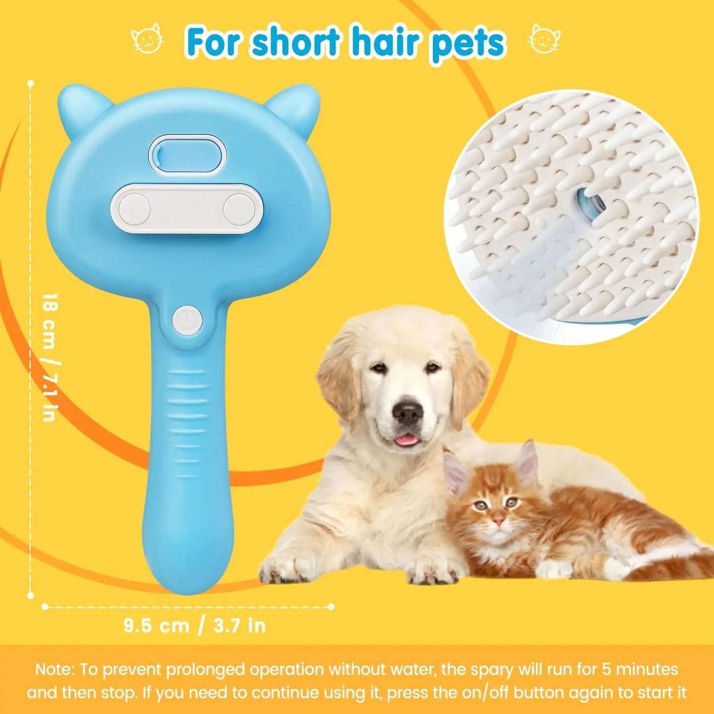 Cat Steam Brush 3 in 1 Pet Hair Grooming Tool Supply