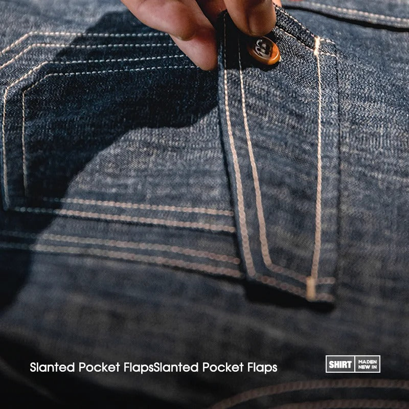 Retro Thin Long-sleeved Denim Shirts Single-breasted