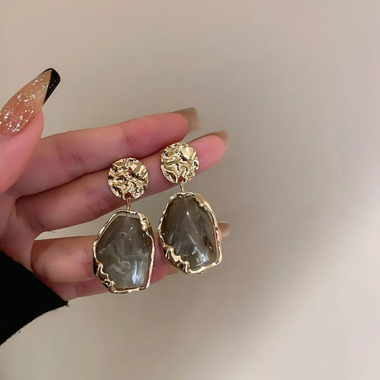 New Fashion Earrings Zircon Square Stone Earrings