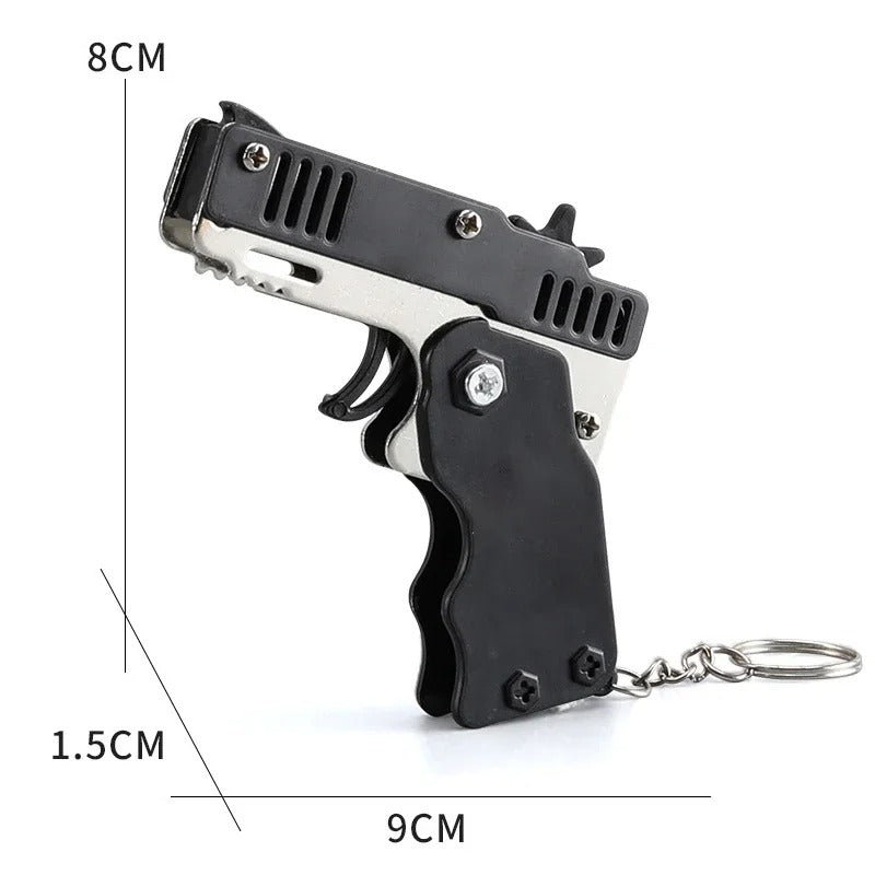 1PCS keychain gun 60 rubber bands rubber band gun Shooting Pistol