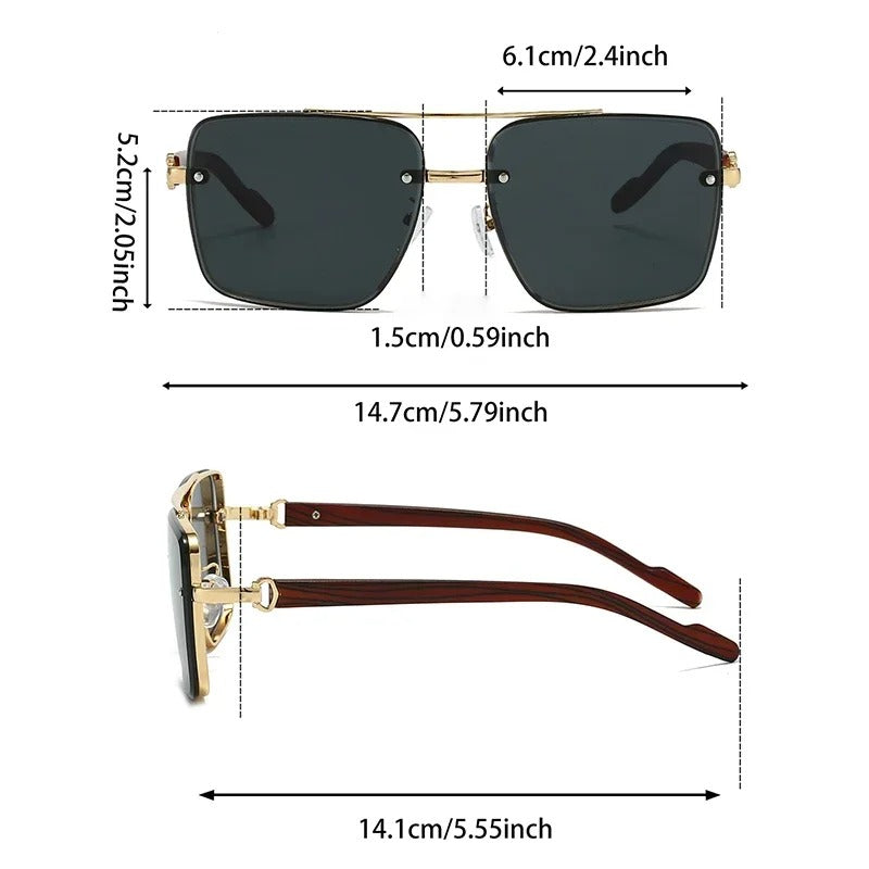 Fashion Retro Square Metal Shades Women's Sunglasses