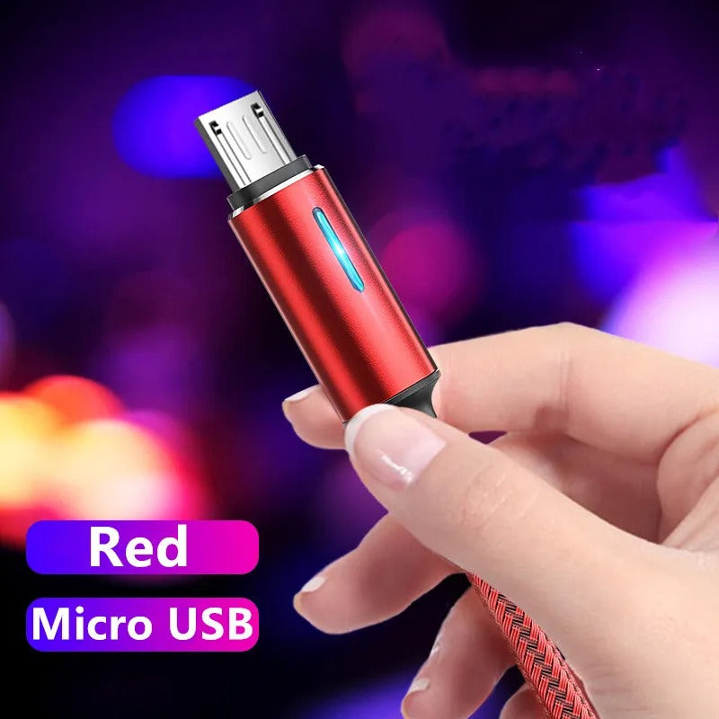 USB Cable 5A LED Fast Charging For Huawei Samsung Xiaomi Android