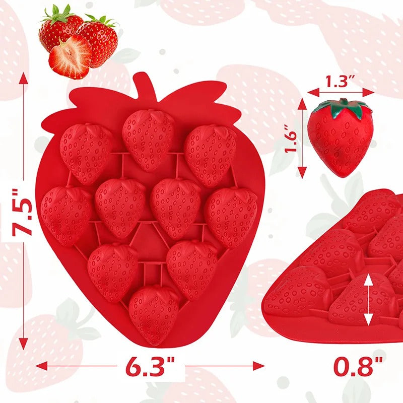 Strawberry Ice Cube Tray Strawberry Silicone Moulds for Chocolate