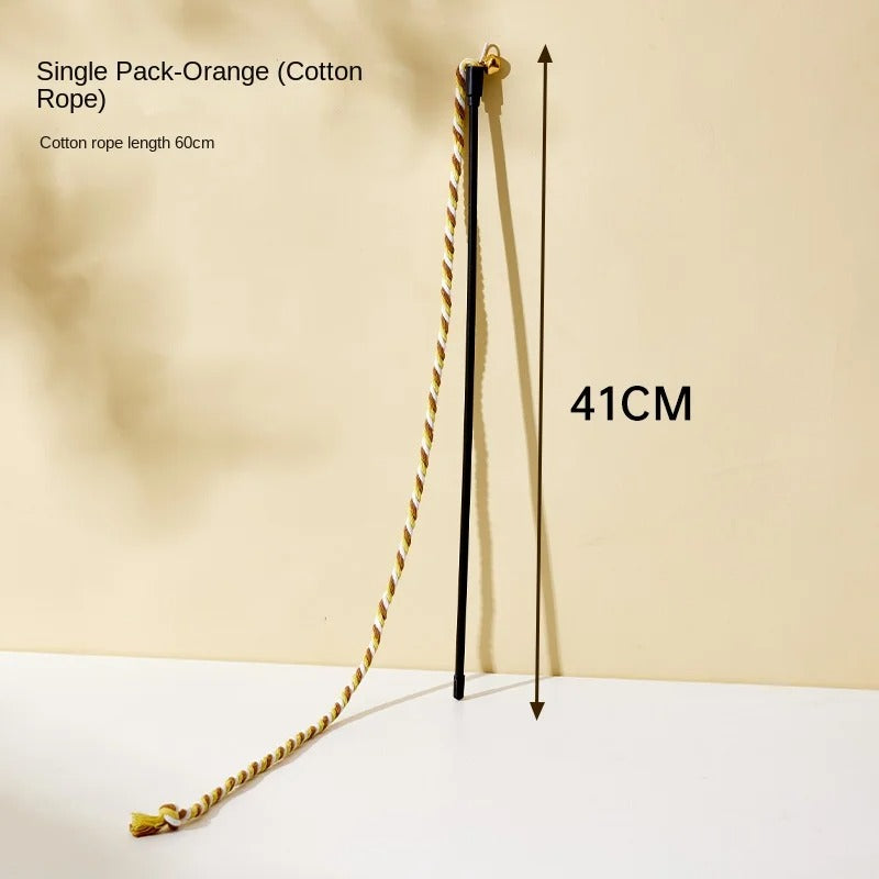 Simulation Feather Interactive Cat Toy Satin Ribbon