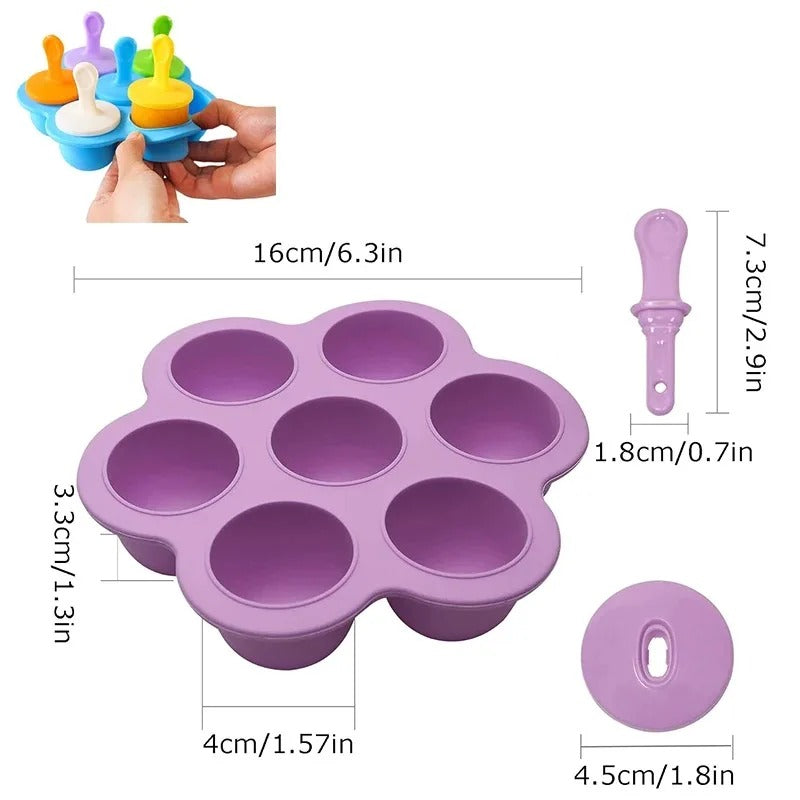 Ice Cream Mold Silicone Popsicle Bar Reusable Non-stick Ice Cube