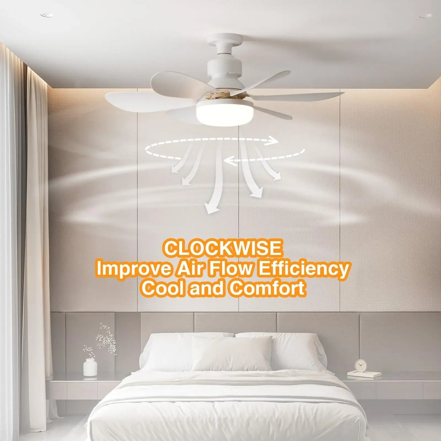 LED 40W ceiling fan light E27 with remote control for dimming, suitable for living room