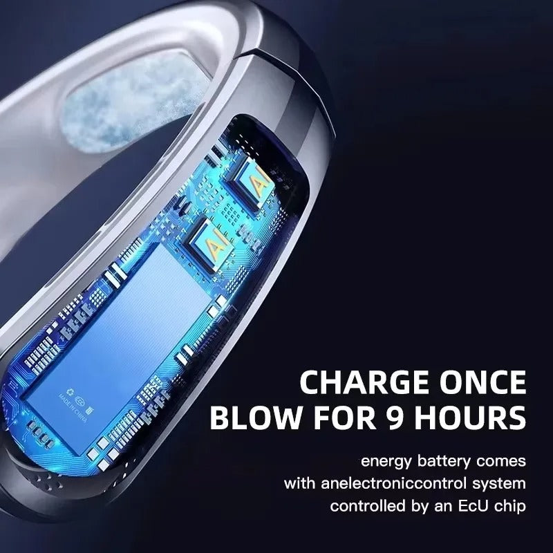 8000mAh USB Hanging Neck Fan Portable Bladeless Mini Rechargeable