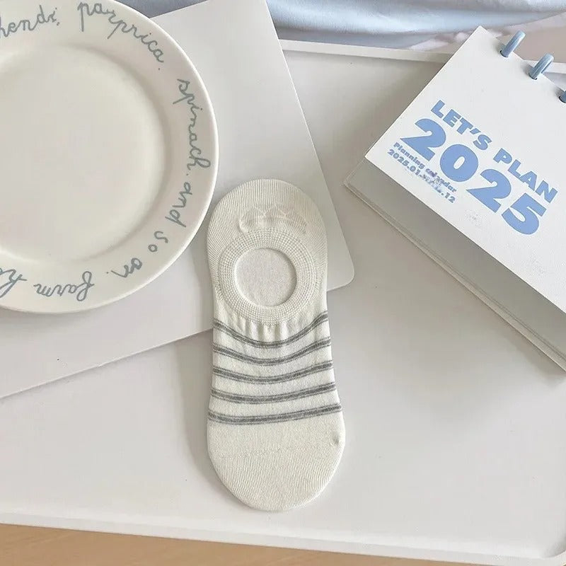 Women's Stripe Socks Thin Cotton Summer