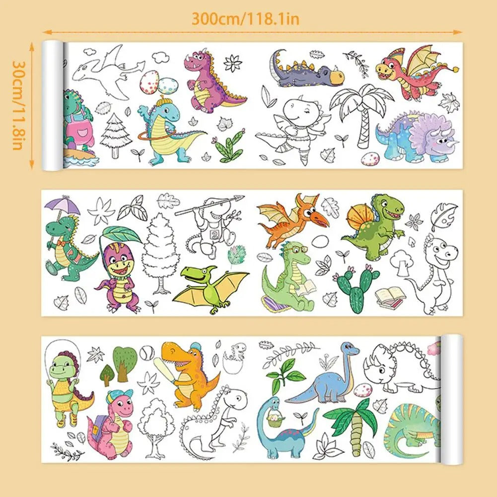 Children's Drawing Roll Sticky Color Filling Paper Graffiti