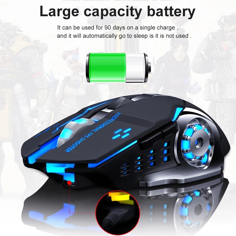 Rechargeable Wireless Mouse Gaming Computer Silent  Mouse