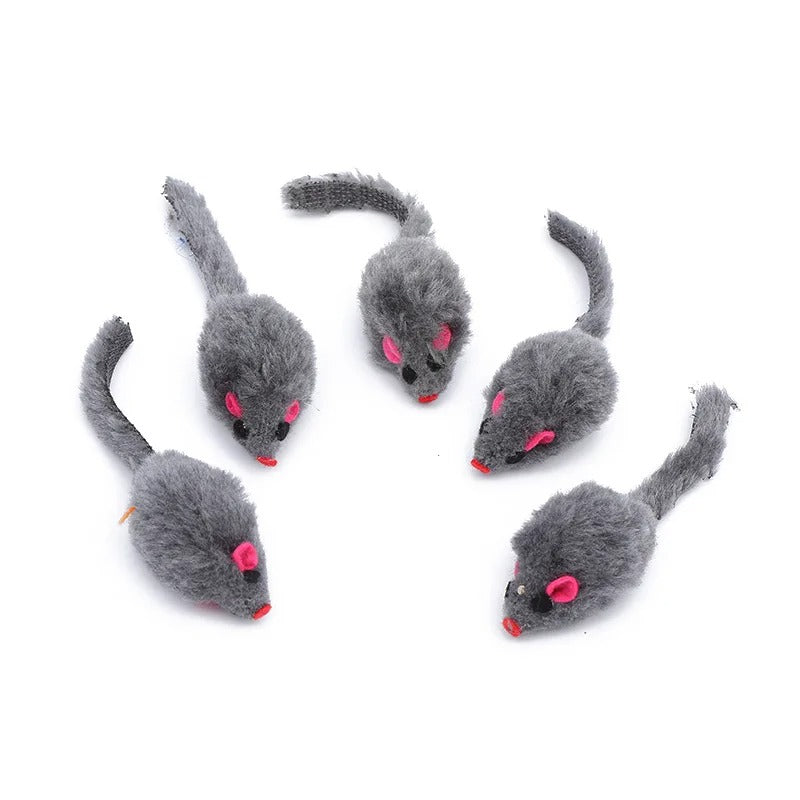 5PCS Plush Simulation Mouse Cat Toys