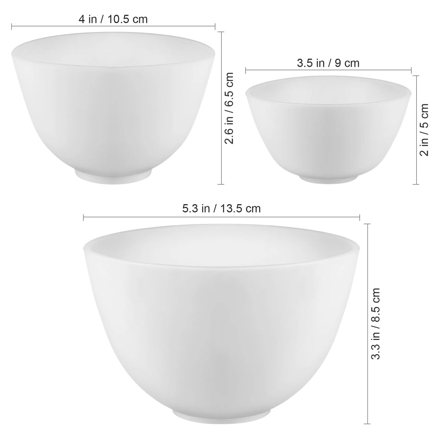 3Pcs Silicone Facial Mask Mixing Bowls Stirring Bowls