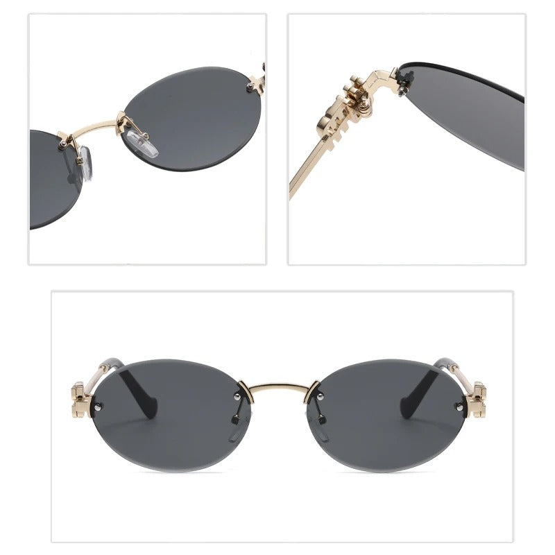 Fashion Women Sun Shading Oval Sunglasses