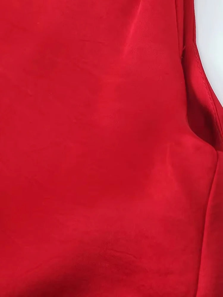 Asymmetric Long Dress for Women V-Neck Wide Strap Back