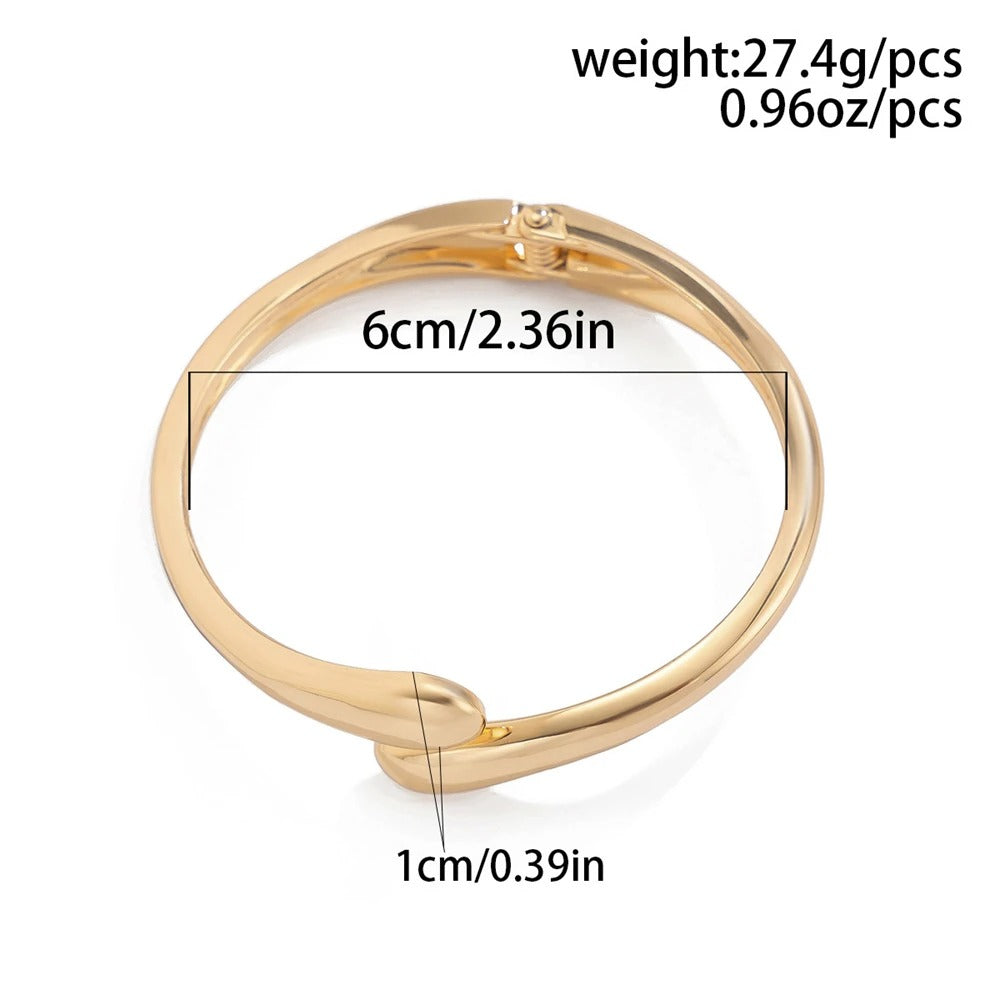 Wide Metal Bangle Ring for Women Gold and Silver