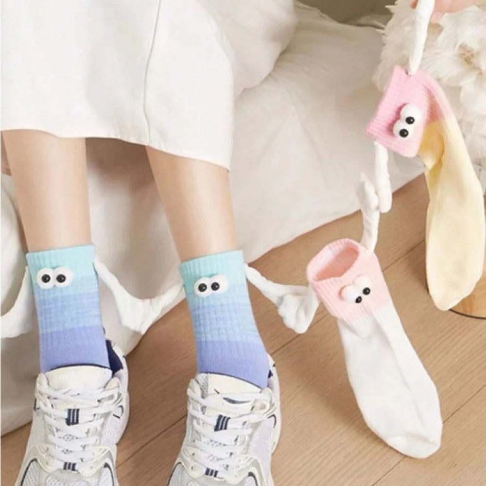 Women's color hand grip socks personality magnetic cute socks