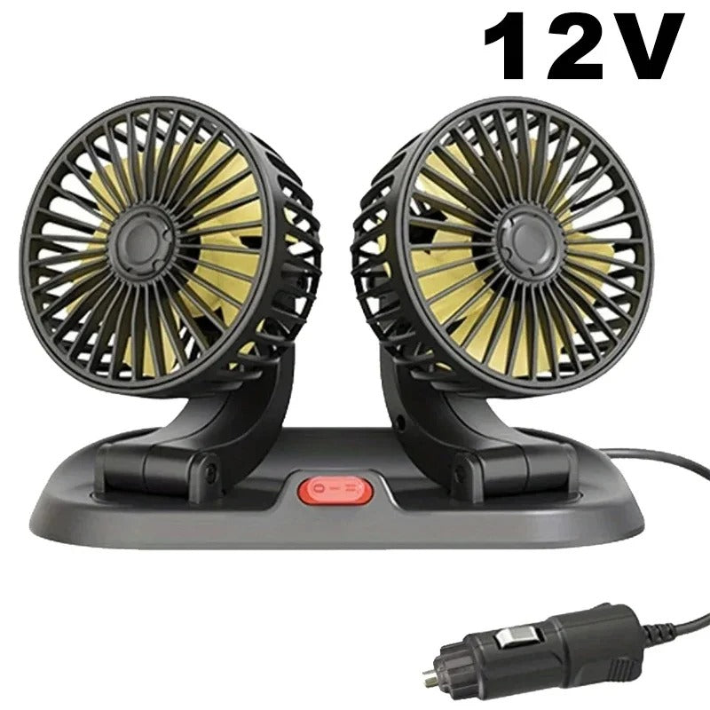 Car Fan 360° Adjustable 3 Head Air Fan Automotive Electric Fan USB/12V/24V Fan 2