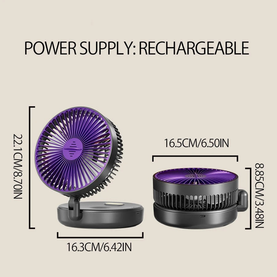 2024 New 5000mAh Rechargeable 3IN1 Multifunctional Portable Fan Wall Mounted Fan