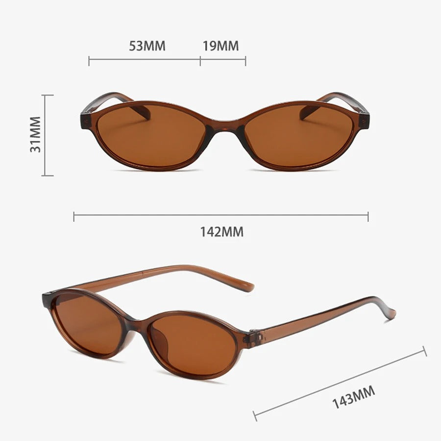 Retro Oval Frame Sunglasses Women Fashion