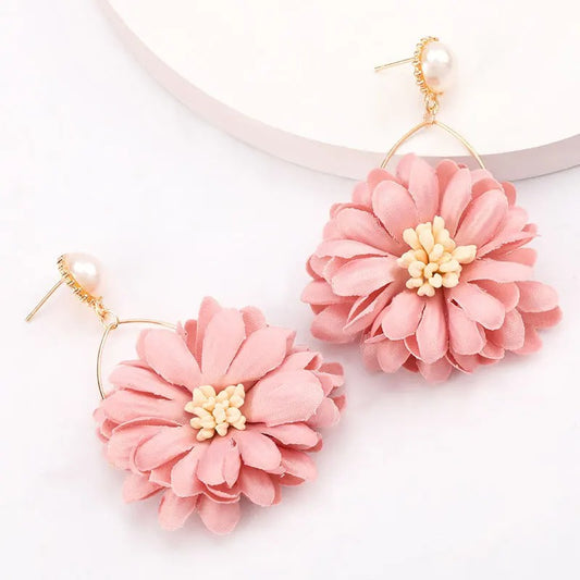 Simple Pearl Flower Earrings For Women