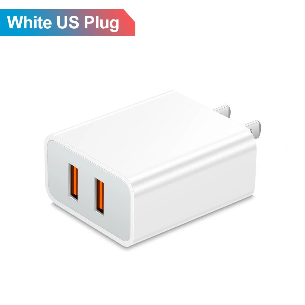 USB Charger 2 Ports Fast Charging Portable Mobile Adapter