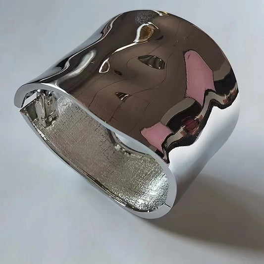 Punk Hip Hop Wide Asymmetric Bangles Bracelets For Women