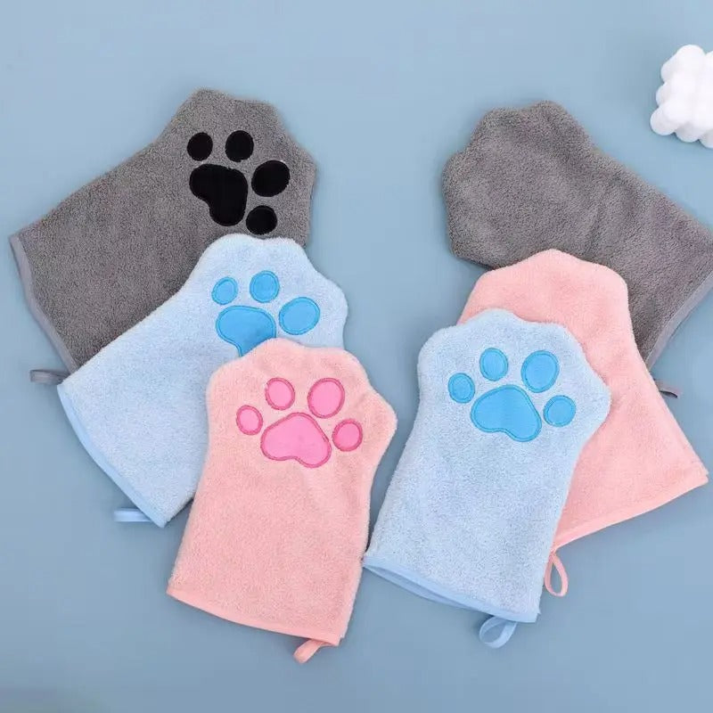 Pet Grooming Glove Quick Drying Dogs Paw Towel Microfiber