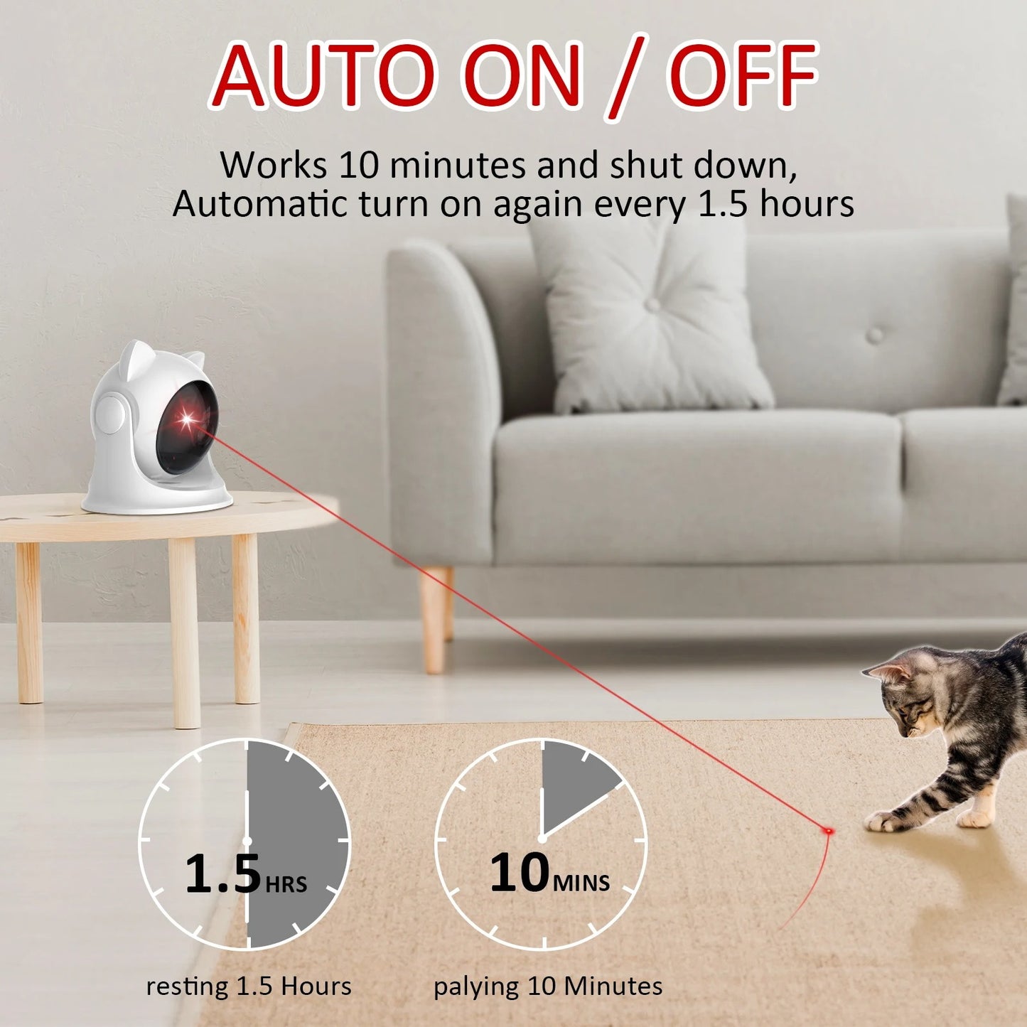 Cat Laser Toy Automatic Rechargeable Motion Random