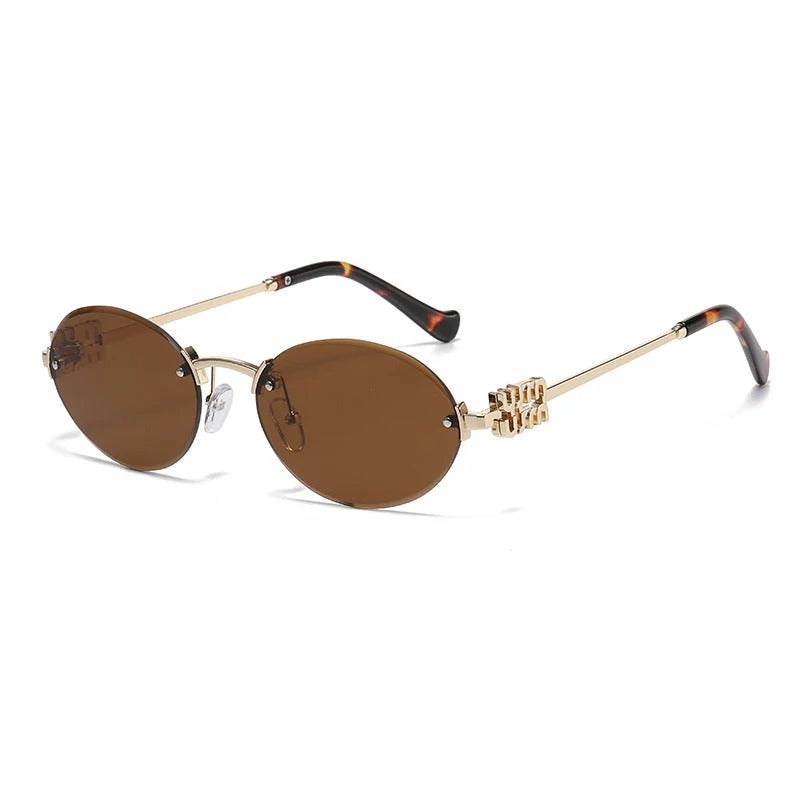 Fashion Women Sun Shading Oval Sunglasses