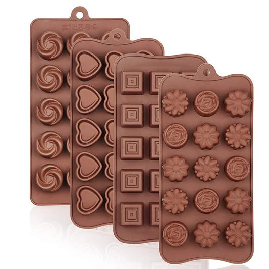4 Pack Chocolate Flower Molds Reusable Silicone Cake Chocolate