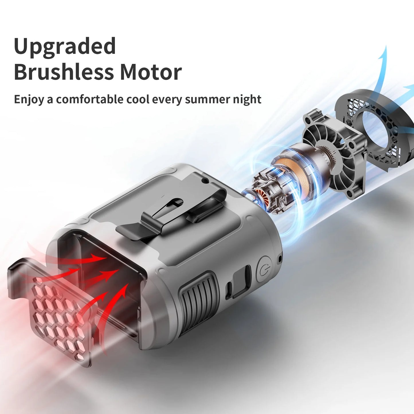 20000mAh Outdoor Portable Waist Fan Hanging Neck Fan Strong Wind