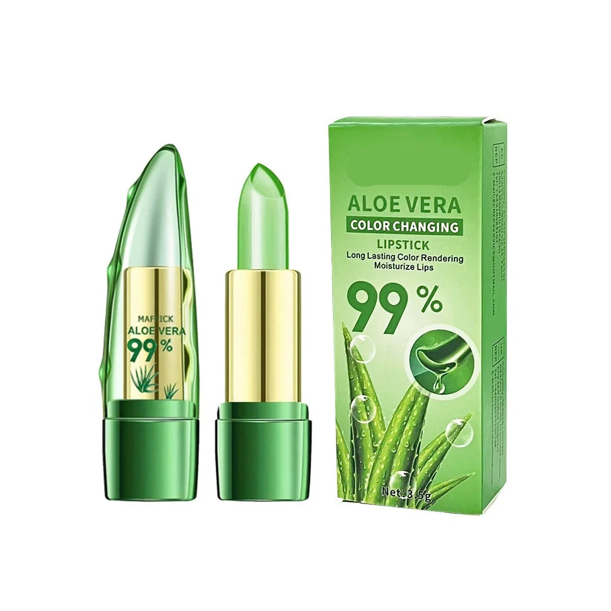 1PC Moisturizing Aloe Vera Lipstick Discoloration Lip Care Nutritious